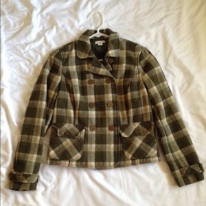 Plaid wool suit jacket